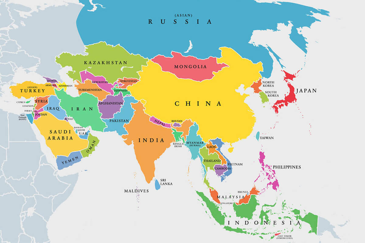 average height of asian countries 1